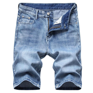 Hot Selling High Street Best Fashion Elastic Waist <b>Men</b> Denim <b>Shorts</b> High Quality Custom Design and Logo Printed <b>Men</b> Denim <b>Short</b> - Product Image 1