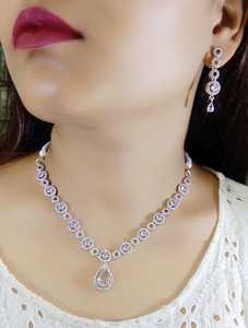 ชุดจี้เพชรแบบอเมริกันสินค้าออกใหม่ชุดงานปาร์ตี้หิน CZ เครื่องประดับอินเดียงานแฮนด์เมดดีไซน์พรีเมี่ยมสินค้าจำนวนมาก - Product Image 4