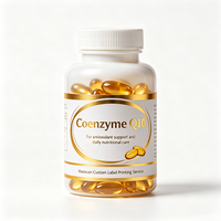 Étiquettes personnalisées Haoxuan pour flacons de coenzyme Q10, autocollants imprimés étanches avec estampage à chaud doré pour l'emballage de produits de suppléments