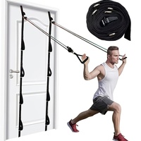 Sangle d'entraînement en suspension de 5 m, pas besoin de percer de trous, clip de porte, loquet, sangle d'ancrage de porte multifonctionnelle portable, multipoints