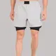 Pantalones Cortos Deportivos para Hombre CRUISIN, Corte Atlético, Color Gris Claro, Poliéster, Cintura Media, Secado Rápido, Tallas S-2XL - Product Image 1