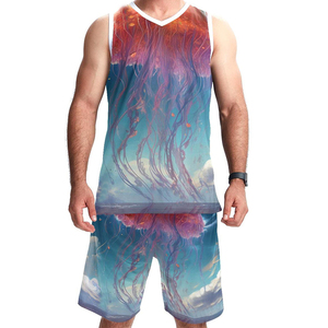 <b>Basketball</b> Uniform Bsci Polyester Sportswear Set Fashionable Good Quality Unisex Wear Colorful <b>Basketball</b> Uniform Set's - Product Image 1