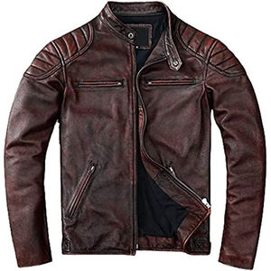 Chaqueta de montar de cuero genuino para hombre de dos colores blanco negro carreras para ropa deportiva invierno impermeable transpirable - Product Image 1