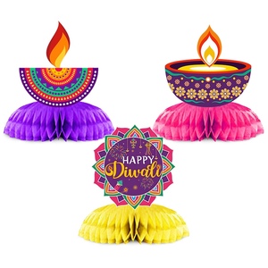 Suministros Personalizados para la Fiesta de Diwali, Lámpara Diya de Papel de Seda 3D, Centro de Mesa con Forma de Panal de Abeja, Decoración de Escritorio para la Celebración India - Product Image 2