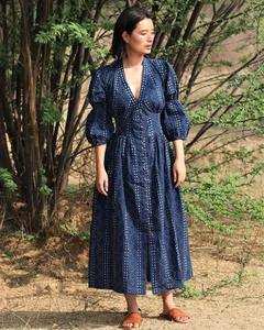 Robe indienne en coton imprimé bloc à la main nouvelle tenue décontractée d'été élégante pour hommes/femmes fait à la main doux pour cadeau de saint valentin - Product Image 3