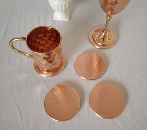 Posavasos de cobre para mesa de cocina de acero inoxidable con acabado de cobre agregue un toque de moda a la decoración de su Mesa - Product Image 5