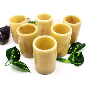 Magnifiques gobelets en pierre précieuse de jade jaune - UNIQUEMENT 1 PIÈCE - Product Image 1