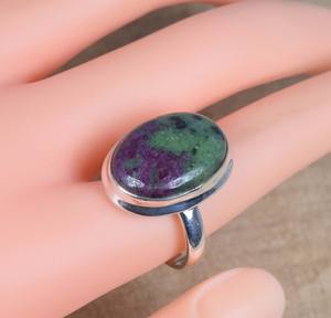 Anillo de Piedra Preciosa de Rubí Zoisita, Plata de Ley 925, Hecho a Mano, Regalo para Ella - Product Image 3