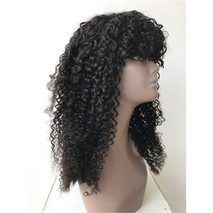 Leaders dans la fourniture d'extensions de perruques de cheveux humains frisés de qualité éprouvée fabriquées en Inde avec frange au meilleur prix compétitif - Product Image 1