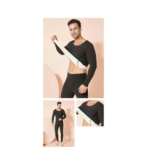 Customize Wholesale <b>Men</b> Winter Cotton/Bamboo Fiber Standard Long John <b>Thermal</b> Breathable Quick Dry Eco-Friendly Underwear Set - Product Image 5
