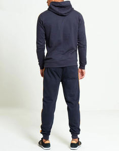 100% coton vêtements de sport Gym Fitness Tech polaire formation survêtements hommes deux pièces Patch couleur ensemble survêtements - Product Image 6