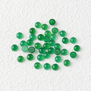 Cabochon de forme ronde de haute qualité Agate verte naturelle Pierre précieuse en vrac coupée à la taille Agate verte Lot en gros - Product Image 2