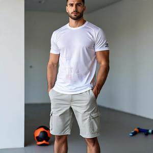 ชุดเสื้อยืดพิมพ์ลายกางเกงขาสั้นสำหรับผู้ชายชุดเสื้อกางเกงคาร์โก้พิมพ์ลายสำหรับใส่วิ่งออกกำลังกายในฤดูร้อน - Product Image 2