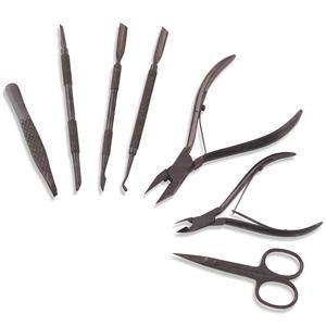 Ensemble d'outils à ongles professionnels en acier inoxydable comprenant un coupe-cuticules pointu et une pince avec poussoir pour manucure sur les doigts - Product Image 1
