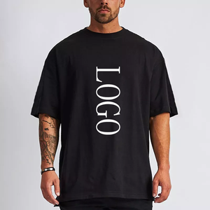 Vente en gros T-shirt vierge surdimensionné de haute qualité avec impression de logo personnalisé 100% coton 280GSM T-shirt baggy uni pour hommes - Product Image 4