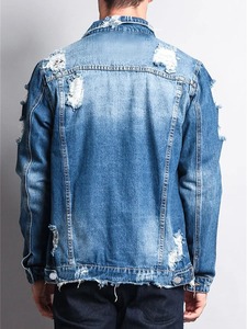 Chaquetas vaqueras lavadas de alta calidad para hombre, Chaquetas vaqueras desgastadas transpirables personalizadas para hombre, chaqueta elegante de algodón 100% para hombre - Product Image 5