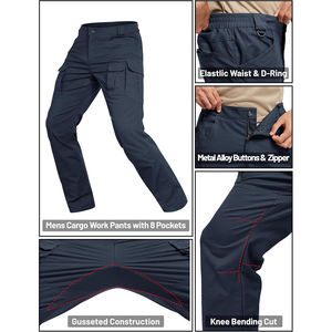 Men's Streetwear Casual Pockets Waterproof Breathable High Waist Oversize Cargo <b>Pants</b> Customized Outdoor Cotton Trousers - Product Image 6