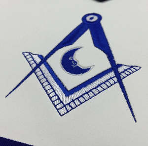 Fait à la main brodé en gros maçonnique Regalia tablier maçonnique maître maçonnique blanc tablier carré et boussole machine - Product Image 2