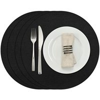 Sets de table ovales en similicuir imperméables texturés pour la maison, les restaurants et les hôtels
