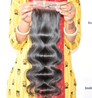 Extensions de cheveux naturels vierges Remy indiens bruts non traités, ondulés, avec closure, prix de gros direct usine à 100 %