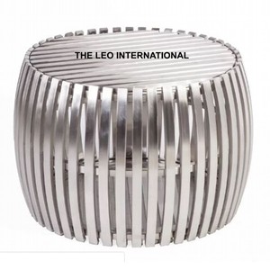 Table basse tambour au design martelé, prix d'usine, style moderne, en métal et aluminium de haute qualité, mobilier de bureau et d'hôtel - Product Image 4