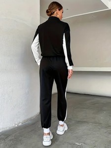Cozy Tracksuit 2Pieces Set <b>Women</b> - Color Block Athletic Tracksuit With Zip-Up <b>Jacket</b> & Jogger Pants for Fashion & Comfort - Product Image 2