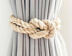 Attache de rideau en coton et jute, attache de rideau rustique, attache de rideau bohème, attache de rideau chic bohème - Product Image 2