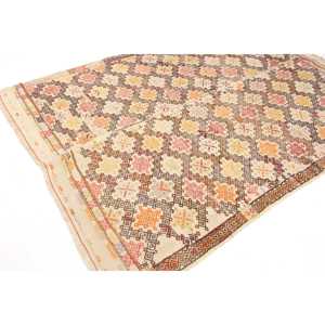 Tapis turc 5,8x7,7 pieds, grand tapis vintage, tapis à motifs de plantes et d'arbres rouges et oranges - Product Image 2