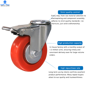 Fabrik Made <span class=keywords><strong>in</strong></span> <span class=keywords><strong>China</strong></span> Red Castor 75 mm PVC-Räder 4 5 Zoll mittelschweres Lenkrad - Product Image 5