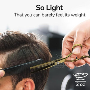 Ciseaux à effiler professionnels de haute qualité à pointe affûtée pour droitiers, manche moyen, usage en salon, acier inoxydable 4CR 32 - Product Image 6