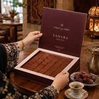 Boîtes à desserts du Moyen-Orient personnalisées AT PACK, boîtes cadeaux de luxe pour chocolats avec design arabe pour cafés et boulangeries