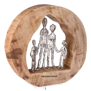 Esculturas Verticales de Lujo Hechas a Mano, Juego de 2 Esculturas para el Hogar, Color Cobre, Forma Única, Material de Aluminio y Mármol, Estilo Moderno - Product Image 3