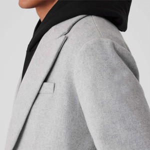Manteau classique en laine pour homme, manteau long d'hiver avec fermeture boutonnée à simple boutonnage, pardessus habillé - Product Image 4