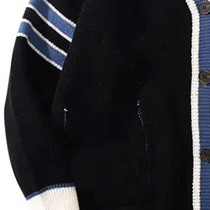 Vos logos universitaires sur un cardigan bleu en tricot pour les étudiants pull uniforme à manches longues col en V pour l'hiver - Product Image 3