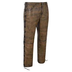 Pantalones de cuero de color sólido para exteriores, ropa informal, pantalones de cuero para hombre, pantalones de cuero superventas hechos en Pakistán - Product Image 2