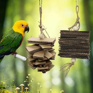 2 Pack piccoli pappagallo giocattoli da masticare cartone naturale carta appesa uccello triturazione giocattolo per pappagallini Cockatiel pappagallo piccioncini canarino - Product Image 6