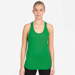 Women's Green <b>Racerback</b> <b>Tank</b> <b>Top</b> Scoop Neck Solid Color Casual Breathable Knitted Polyester <b>Top</b> Regular Length - Product Image 1
