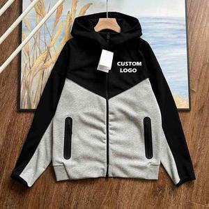 Venta caliente Vintage otoño logotipo personalizado Tech Fleece hombres dos piezas chándal Jogging ropa deportiva de secado rápido - Product Image 4