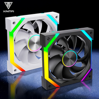 Ventilateur de boîtier PC XINMAI 120mm ARGB PWM 34.4CFM 22.5dBA 1350RPM Silencieux 5V 3Pin RGB pour Ordinateur de Jeu Noir Blanc
