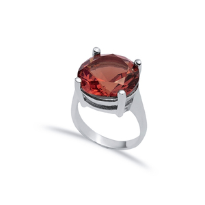 Round Design 16mm Cluster <b>Ring</b> Sultanite Stone Turkish Handcrafted Rhodium Plated Wedding 925 Sterling <b>Silver</b> Jewelry - Product Image 1