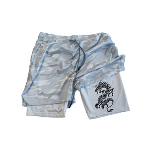 Short de sport écologique à double couche pour homme avec motif de dragon Tissu respirant et doux - Product Image 3
