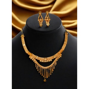 Listo para enviar collar pendientes conjunto con 22K chapado en oro diseñado único mujeres usan collar pendientes conjunto joyería - Product Image 1