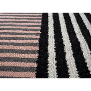 Adwl-13220 Tapis en laine à tissage plat gris et noir à motifs de damier, tapis de couloir rectangulaires abstraits rayés en jute pour la maison et la salle d'exposition - Product Image 3