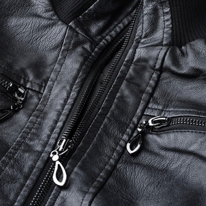 Color negro tela suave transpirable diseño único mujer moda desgaste último estilo chaqueta de cuero genuino para mujer - Product Image 6