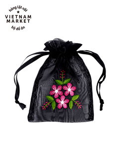 Sac en lin brodé à la main avec broderie de différentes couleurs sac à dos en lin 100% doux lavé OEM fabriqué au Vietnam - Product Image 2