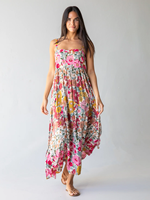 Attrayant bohème rayonne imprimé Maxi robe manches longues col en V vacances décontracté Midi longueur robe pour les femmes