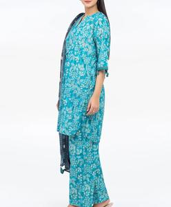 Ventes en gros de costumes pour femmes, ensembles décontractés d'été en lin, salwar kameez, design ethnique moderne avec broderie intégrale de couleur claire pour les fêtes - Product Image 2