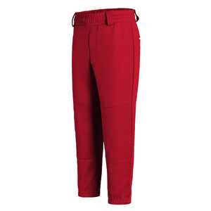 Pantalon unisexe rouge à taille élastique, couleur unie, polyester, coupe classique, toutes saisons, joggers pour adultes - Product Image 4