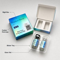 Boîte à pilules personnalisée avec logo, étanche, pour médicaments, 3 ml/10 ml, étiquette, boîte Pep, 1 paquet, 2 flacons, fermeture magnétique, plateau en plastique
