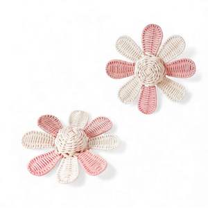 Decoración de Pared de Flores de Ratán Botánico Hecho a Mano, Arte Tejido Natural para Decoración de Cuarto de Bebé o Niños - Product Image 3